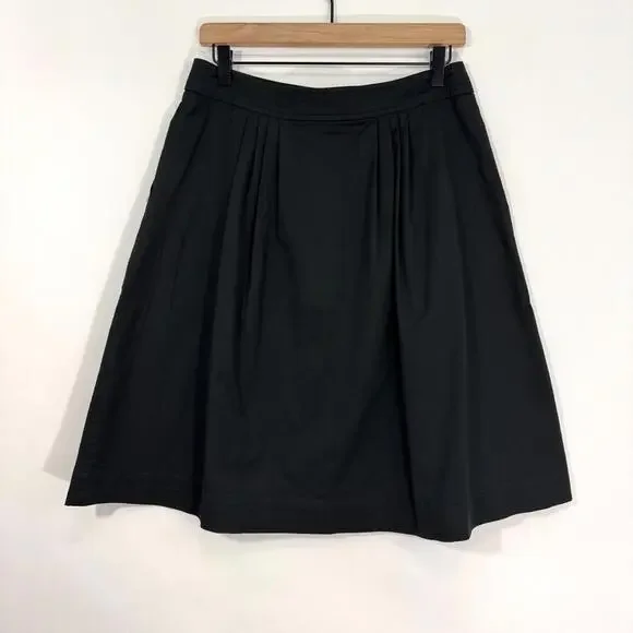 Trina Turk Women’s Size 8 Medium Black Cotton Blend Button Front A Line Skirt - Picture 8 of 10